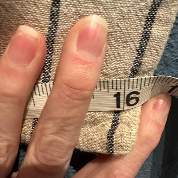 Maurices Size 1X Linen Blend Wide Leg Pull On Pants Beige Black Striped - Picture 7 of 10